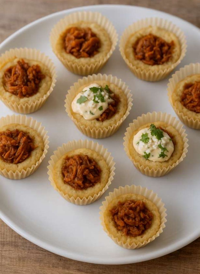 Smoky Pork Lard Tamale Bites with Roasted Corn Cream Sauce